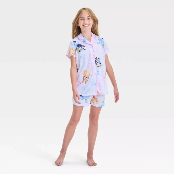 Girls' Bluey Pajama Set - White