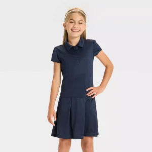 Girls' Short Sleeve Uniform Performance Jersey Tennis Dress